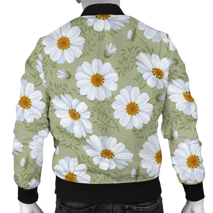 Daisy Yellow Print Pattern Men Bomber Jacket