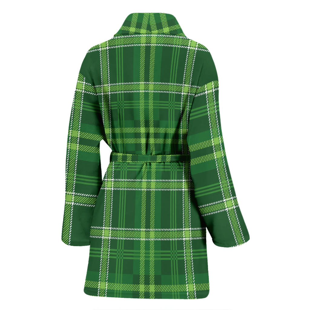 Irish Plaid Pattern Print Design 02 Women Bathrobe