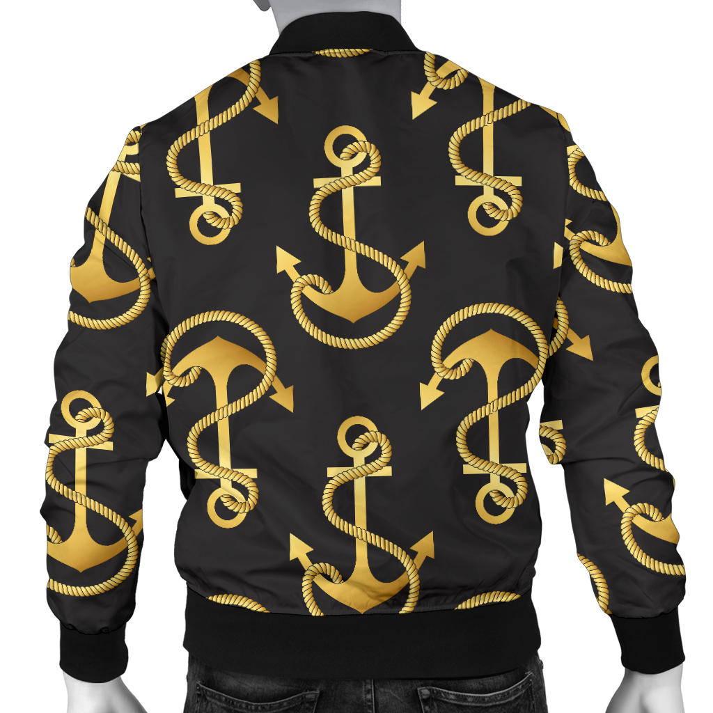 Anchor Gold Pattern Men Bomber Jacket