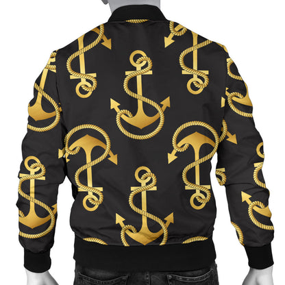 Anchor Gold Pattern Men Bomber Jacket