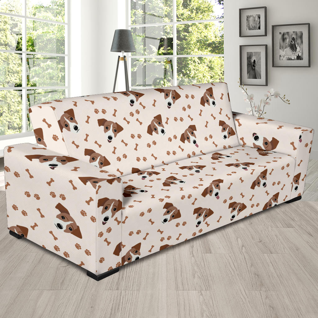 Russell Terriers Paw Print Design LKS303 Sofa Slipcover
