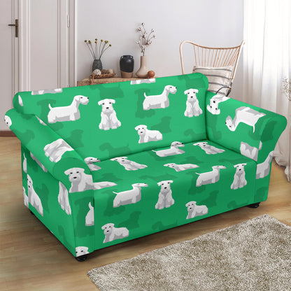 Sealyham Terriers Print Design LKS301 Loveseat Couch Slipcover