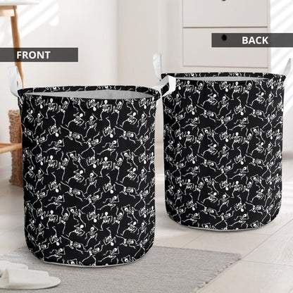Skeleton Style Print Laundry Basket