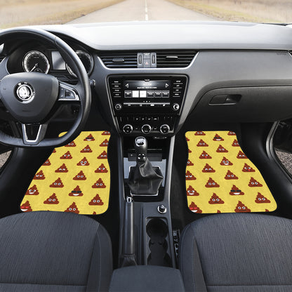 Emoji Poop Print Pattern Car Floor Mats Front Back