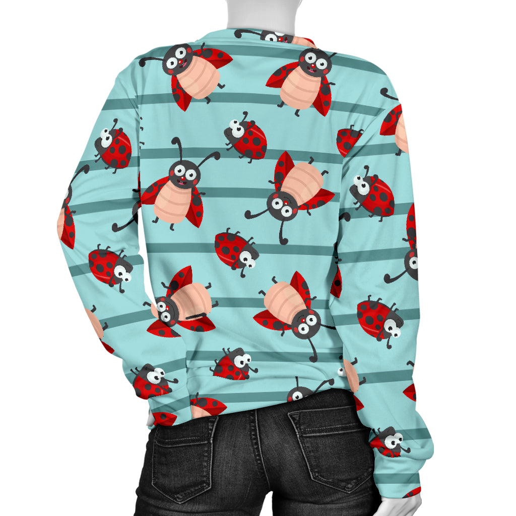 Ladybug Happy Print Pattern Women Long Sleeve Sweatshirt