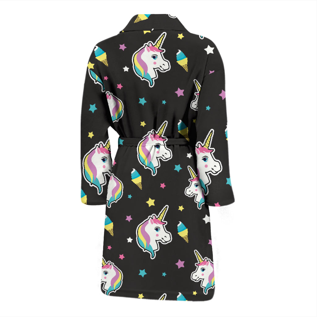 Unicorn Print Design LKS302 Men Bathrobe