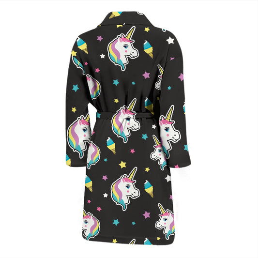Unicorn Print Design LKS302 Men Bathrobe