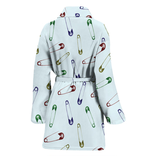 Safety Pin Print Design LKS303 Women Bathrobe