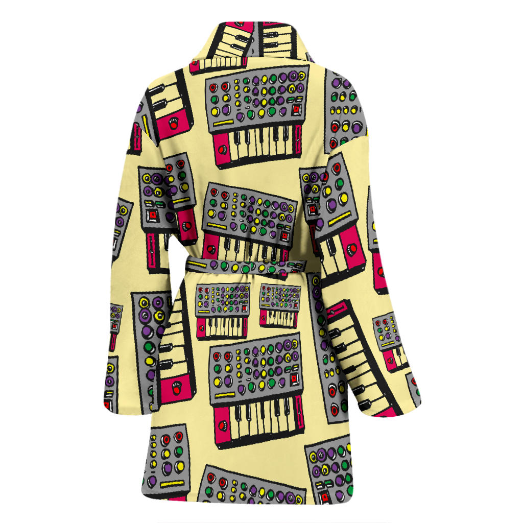 Synthesizer Pattern Print Design 01 Women Bathrobe