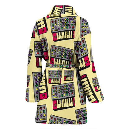 Synthesizer Pattern Print Design 01 Women Bathrobe