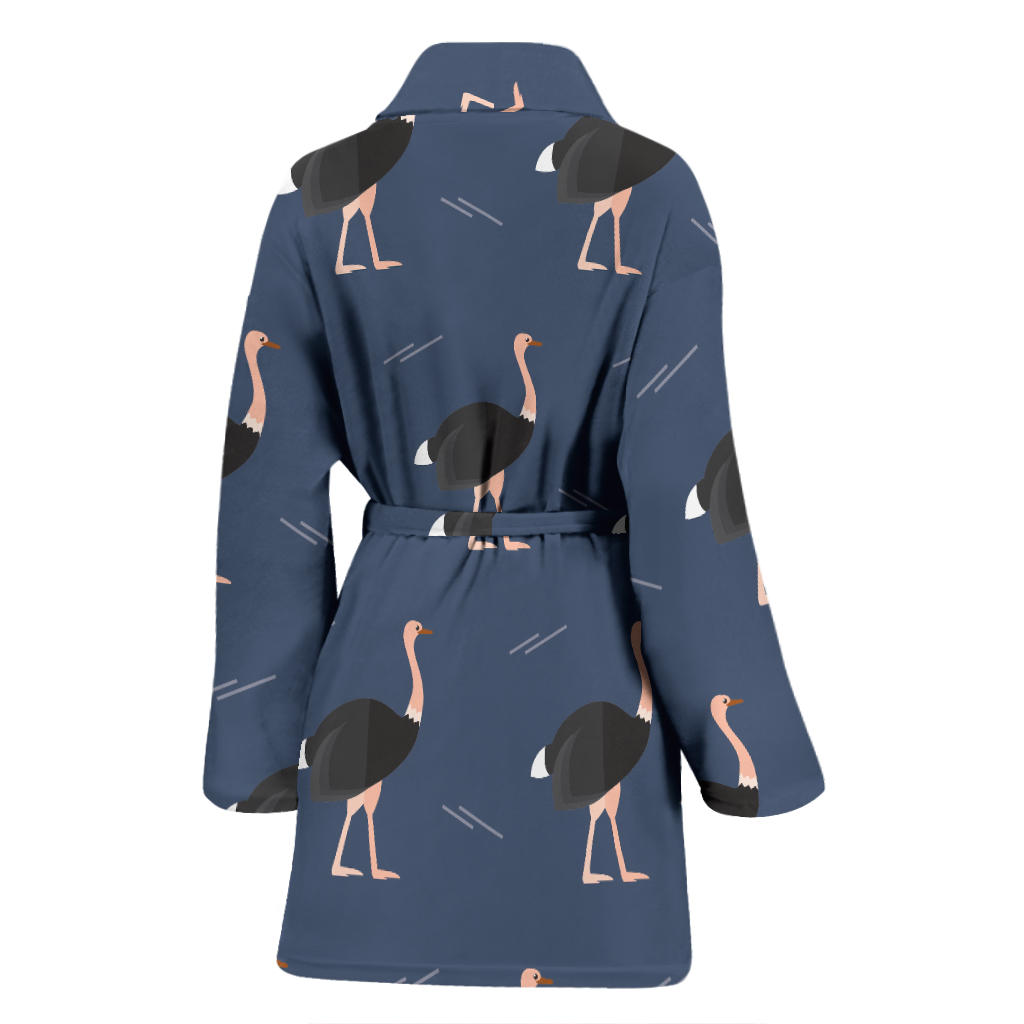 Ostrich Pattern Print Design 04 Women Bathrobe