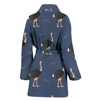 Ostrich Pattern Print Design 04 Women Bathrobe