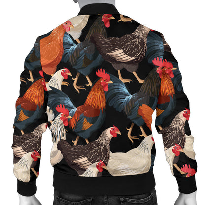 Chicken Print Pattern Men Bomber Jacket
