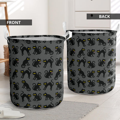 Black Cat Cute Print Pattern Laundry Basket