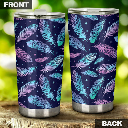 Feather Aztec Design Print Tumbler