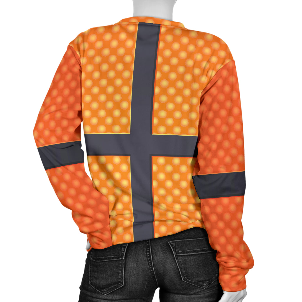 Basketball Texture Print Pattern Women Long Sleeve Sweatshirt