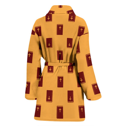 Bible Pattern Print Design 05 Women Bathrobe