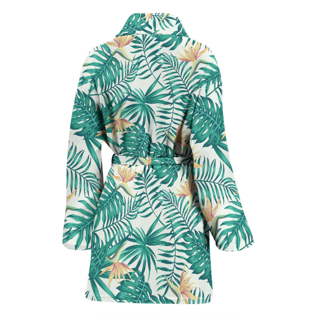Bird Of Paradise Pattern Print Design 05 Women Bathrobe