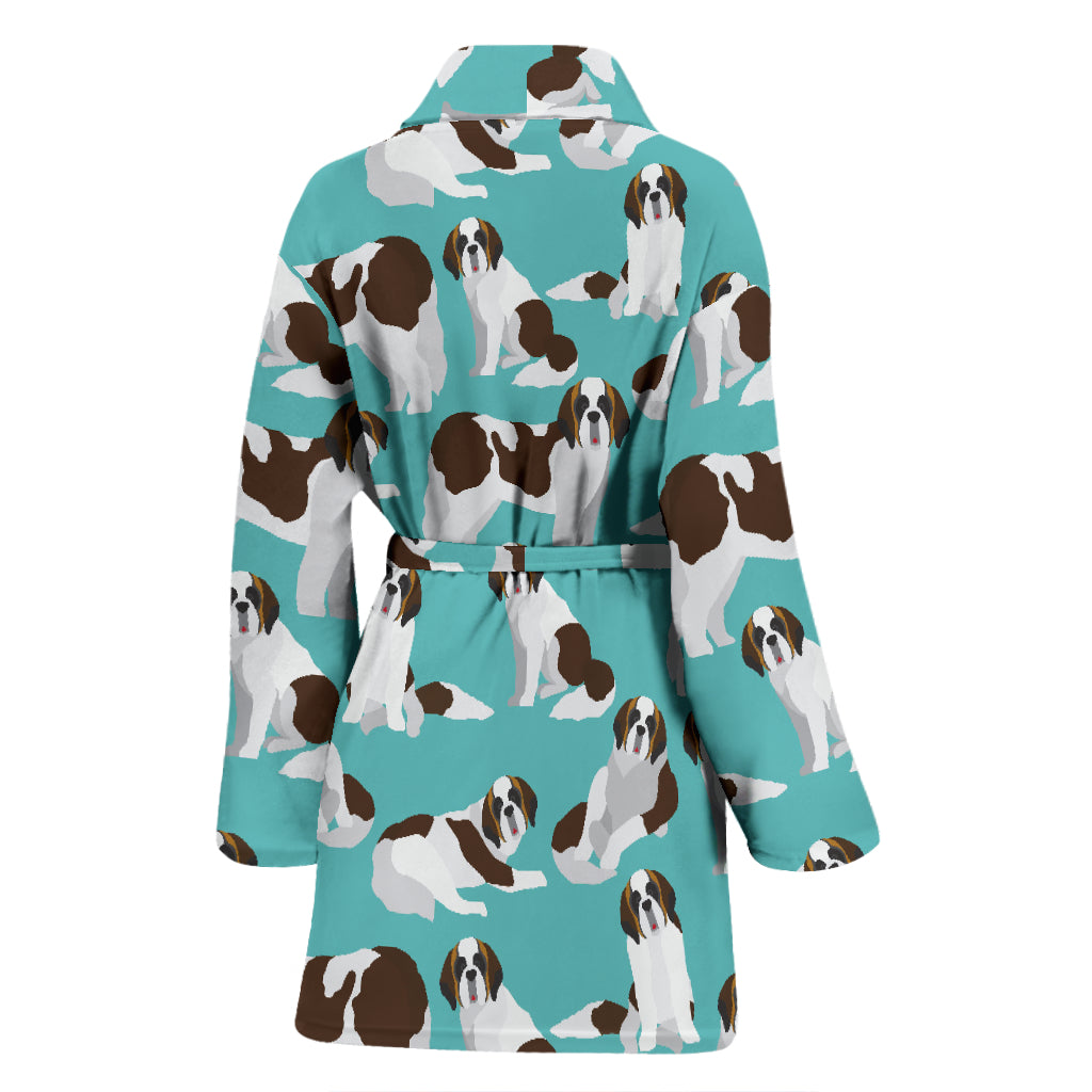 St Bernards Print Design LKS302 Women Bathrobe