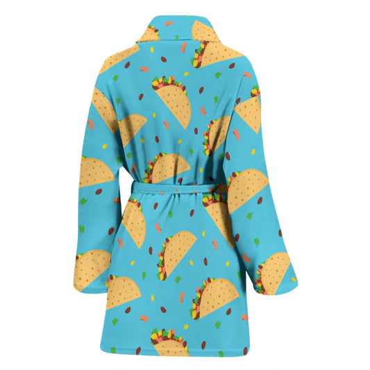 Taco Print Design LKS303 Women Bathrobe