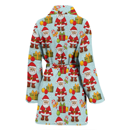 Santa Christmas Themed Print Design LKS303 Women Bathrobe