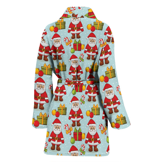 Santa Christmas Themed Print Design LKS303 Women Bathrobe
