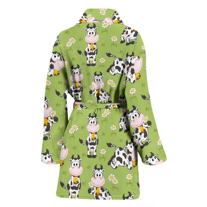 Cattle Print Design LKS401 Women Bathrobe