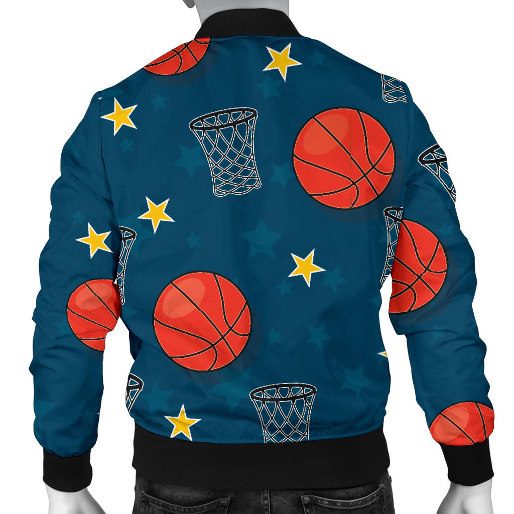 Basketball Classic Print Pattern Men Bomber Jacket