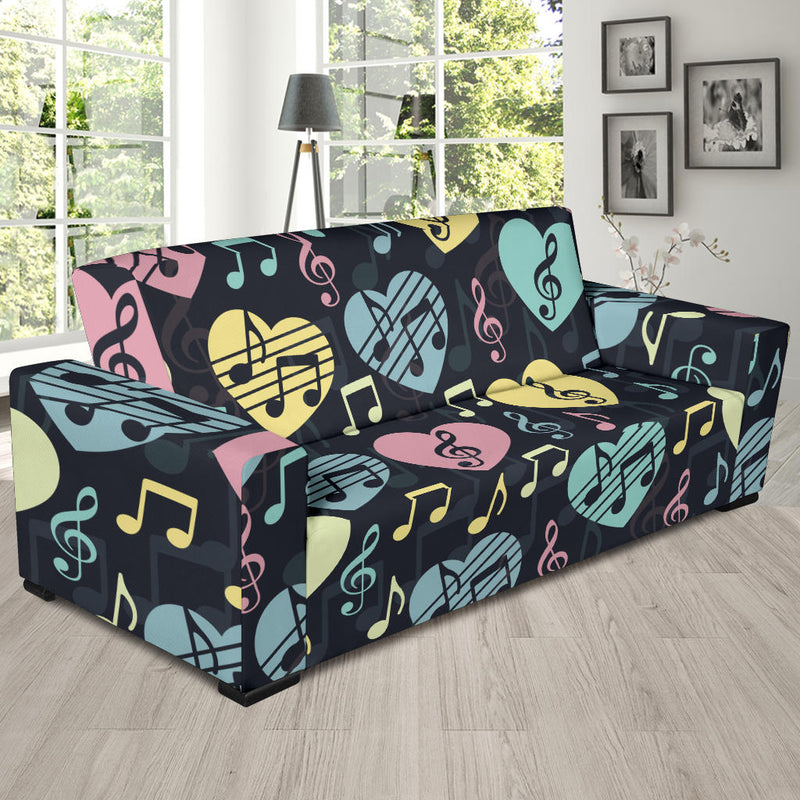 Music note Pattern Print Design A03 Sofa Slipcover