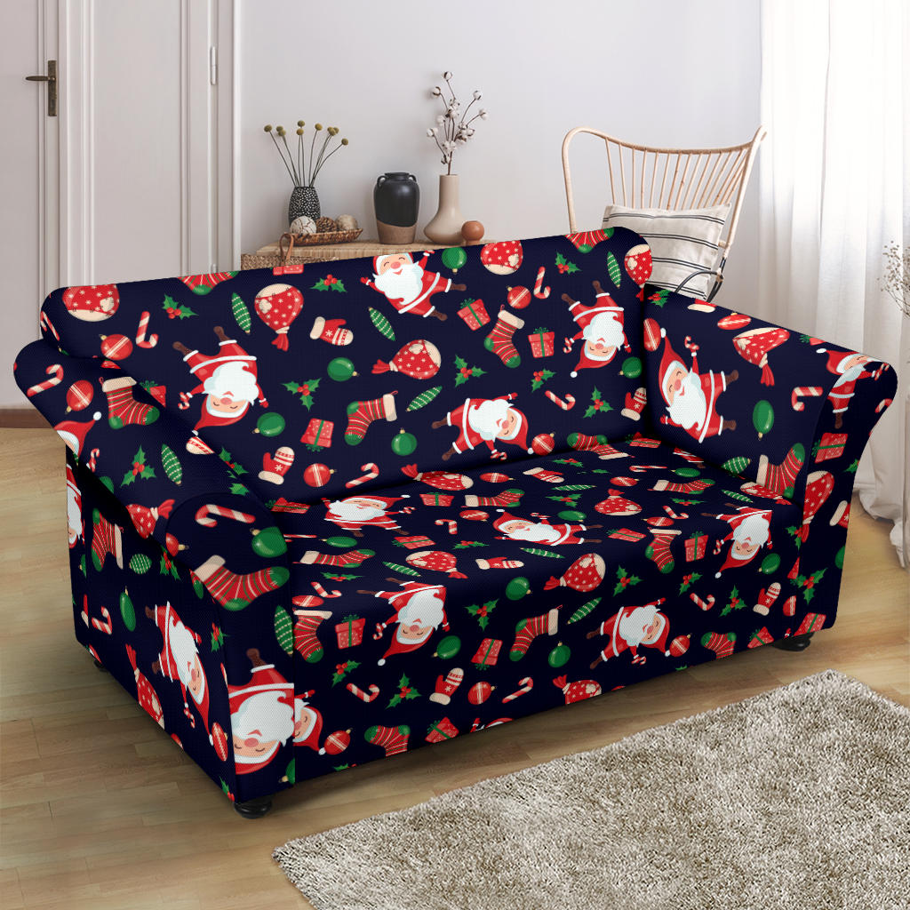 Santa Christmas Themed Print Design LKS304 Loveseat Couch Slipcover