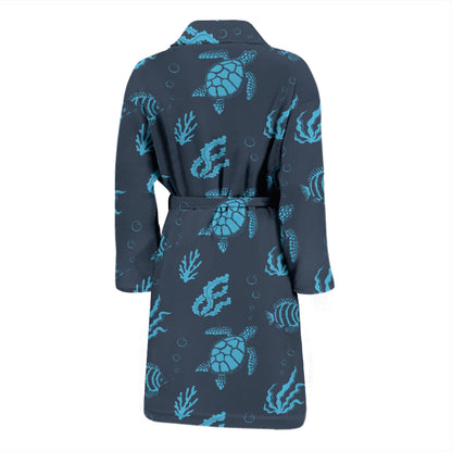 Sea Turtle Print Design LKS307 Men Bathrobe