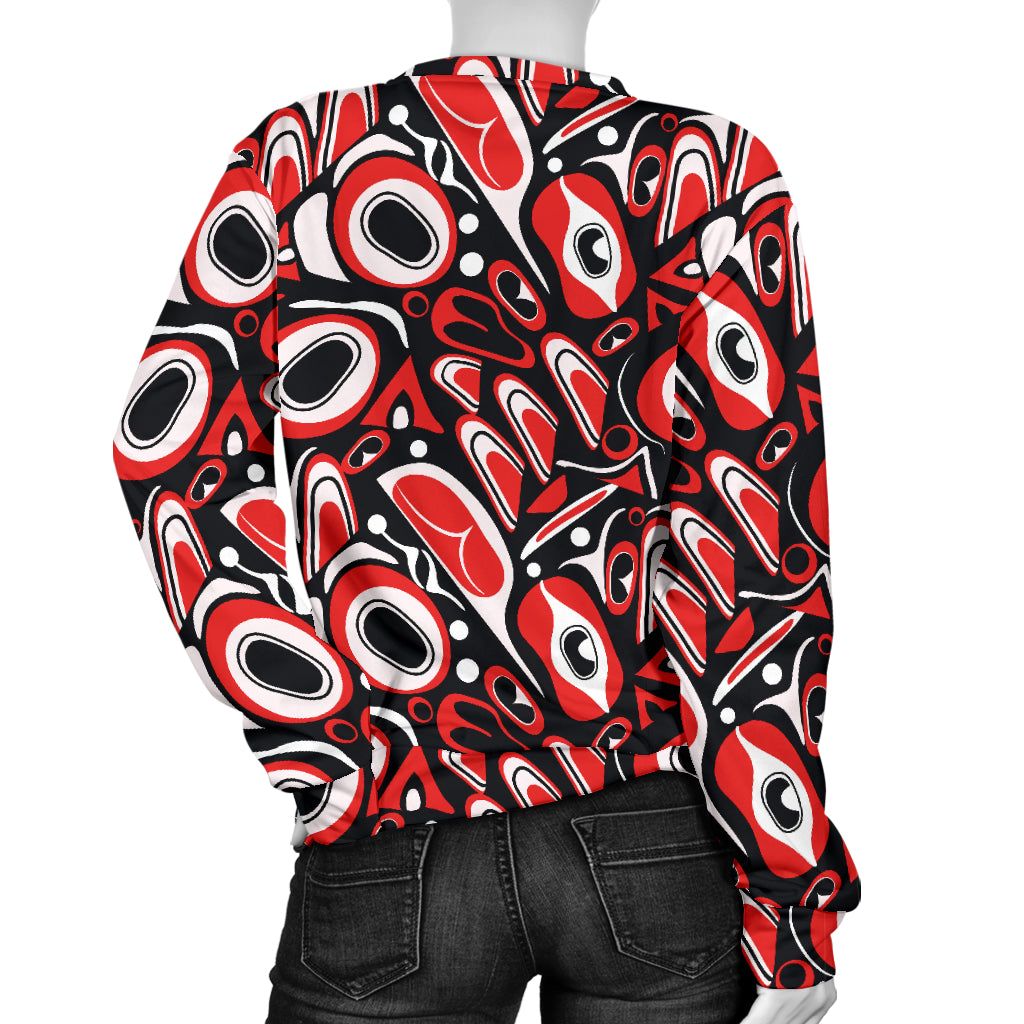 Totem Pole Texture Design Women Long Sleeve Sweatshirt