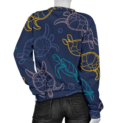 Sea Turtle Baby Print Women Long Sleeve Sweatshirt