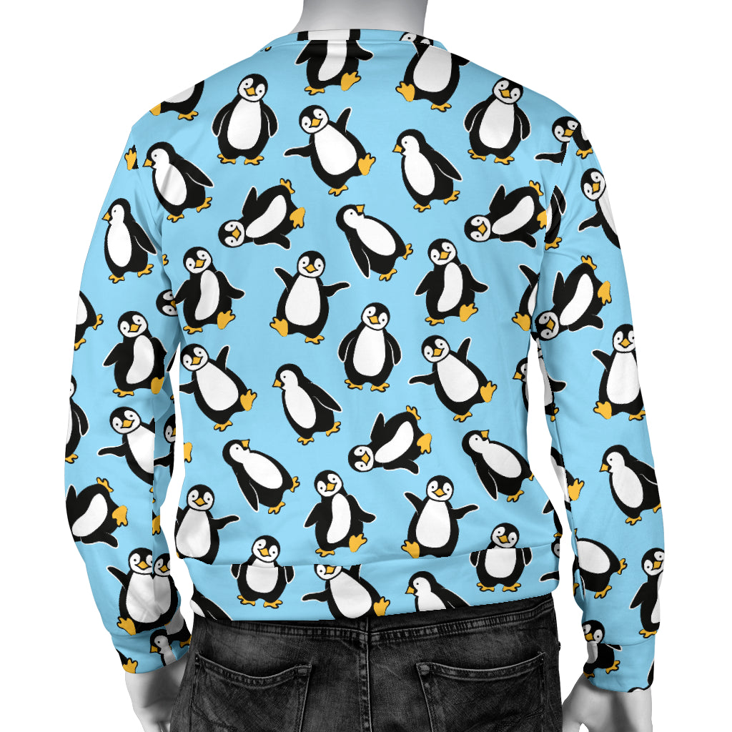 Penguin Happy Print Men Long Sleeve Sweatshirt