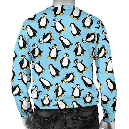 Penguin Happy Print Men Long Sleeve Sweatshirt