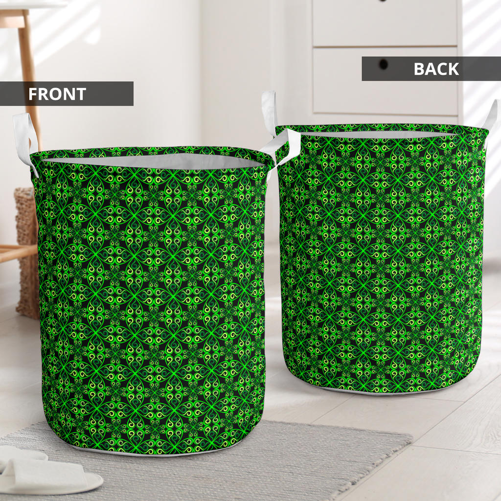 Celtic Green Neon Design Laundry Basket