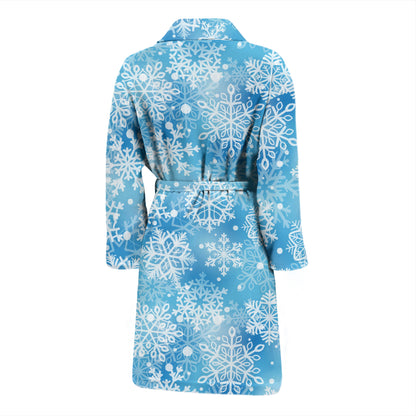 Snowflake Blue Print Design LKS301 Men Bathrobe