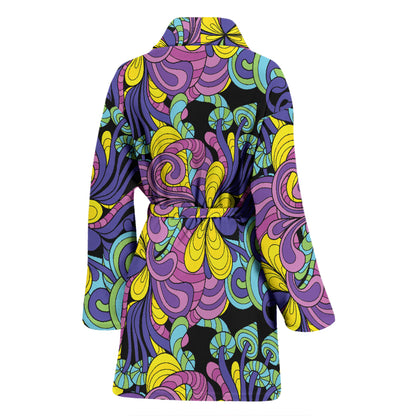 Trippy Print Design LKS305 Women Bathrobe