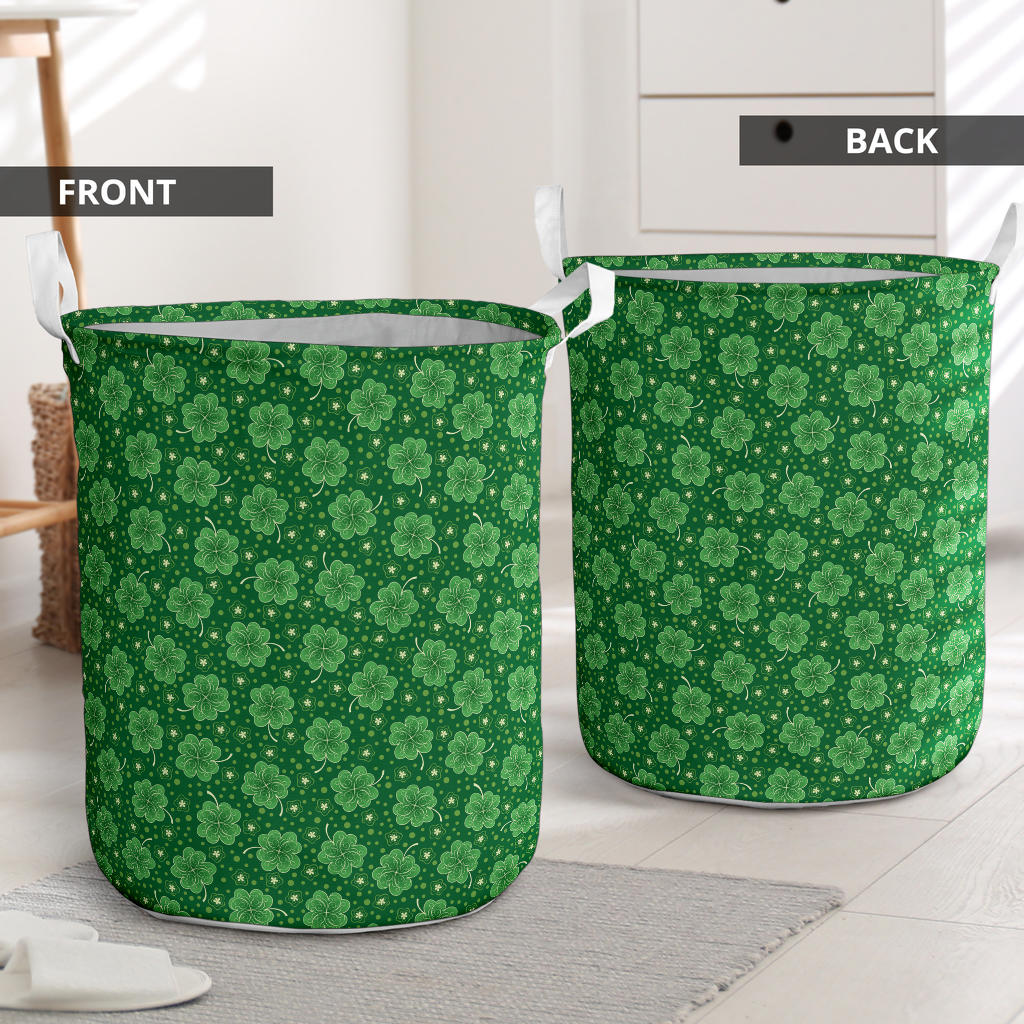 Shamrock Design Print Laundry Basket