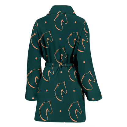 Horse Head Print Design LKS302 Women Bathrobe