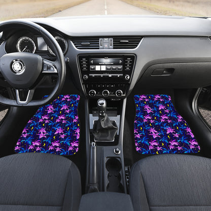 Palm Tree Night Scene Design Print Car Floor Mats Front Back