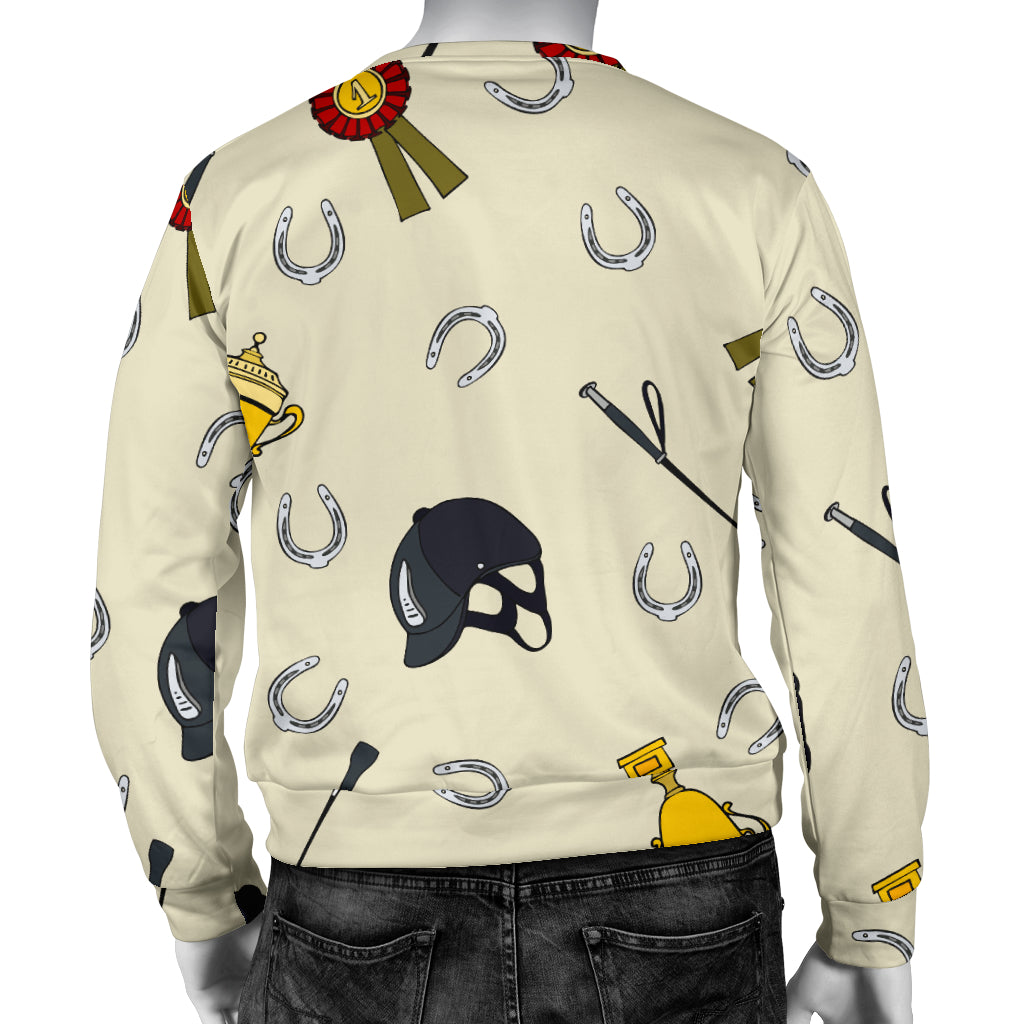 Equestrian Horseshoe Equipment Men Long Sleeve Sweatshirt