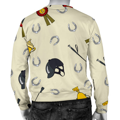Equestrian Horseshoe Equipment Men Long Sleeve Sweatshirt