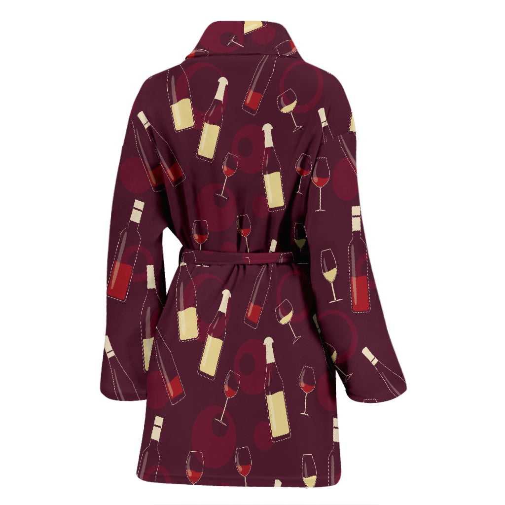 Wine Themed Print Design LKS302 Women Bathrobe