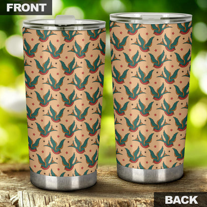 Old School Tattoo Swallow Design Tumbler