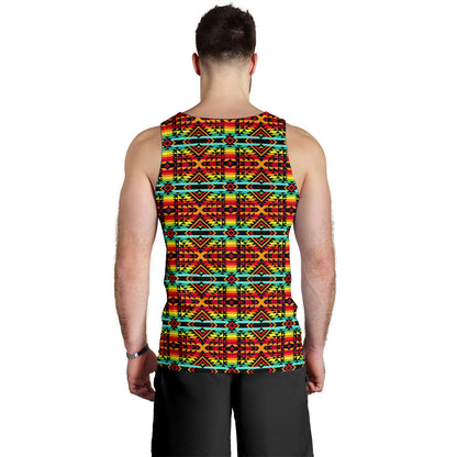 Kente Red Design African Print Men Tank Top