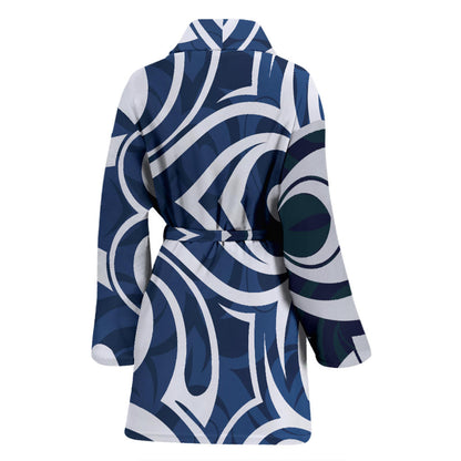 Maori Pattern Print Design 01 Women Bathrobe
