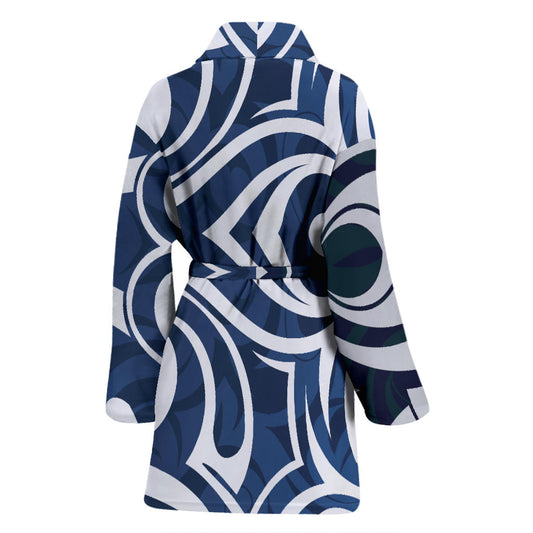 Maori Pattern Print Design 01 Women Bathrobe