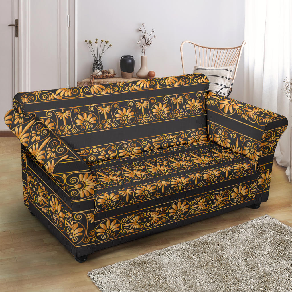 Ancient Greek Print Design LKS303 Loveseat Couch Slipcover
