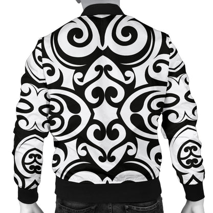 Polynesian Tattoo Pattern Men Bomber Jacket